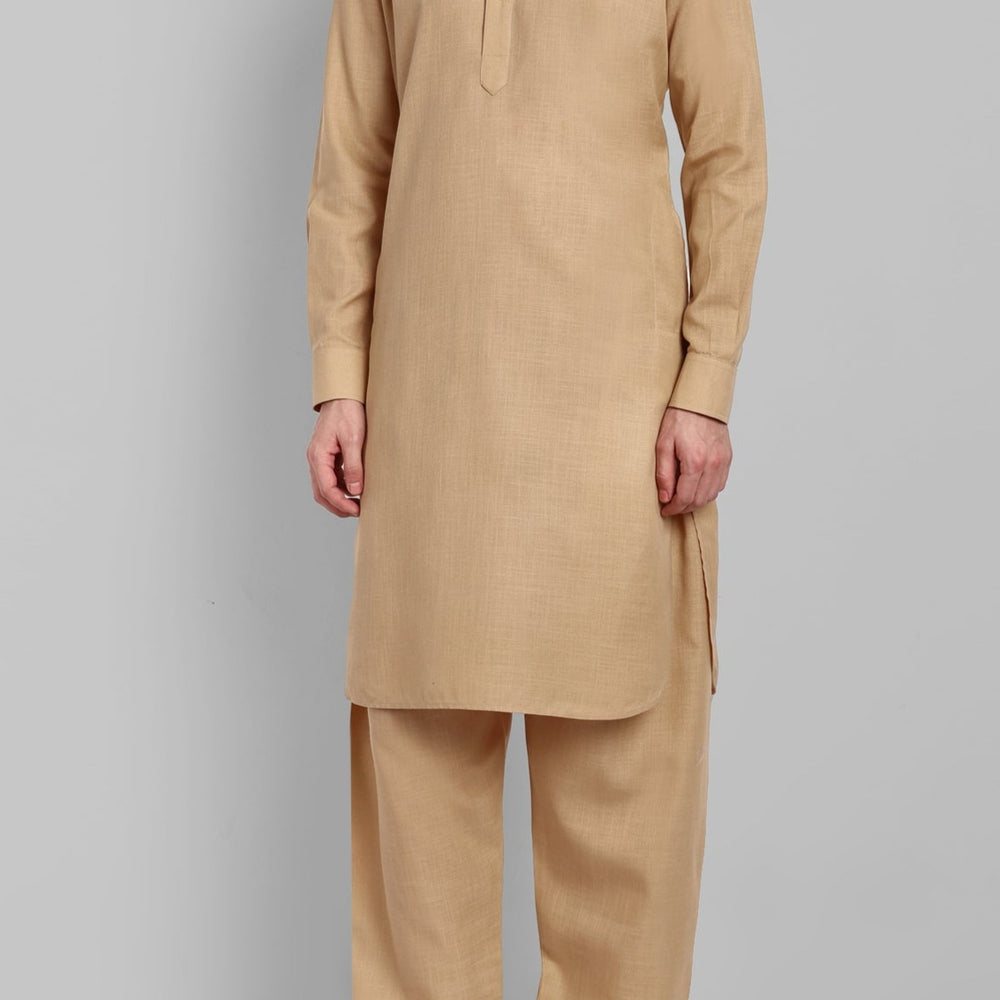 
                  
                    Beige Cotton-Linen Pathani Suit
                  
                