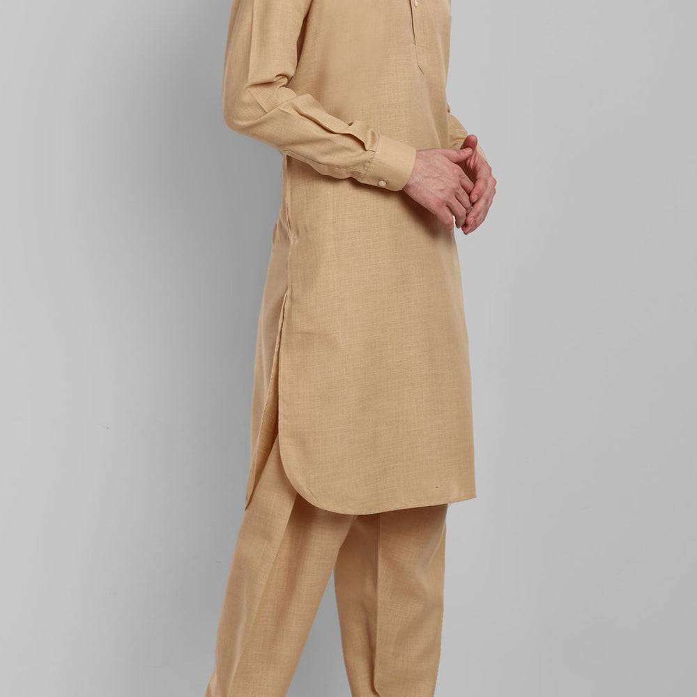 
                  
                    Beige Cotton-Linen Pathani Suit
                  
                