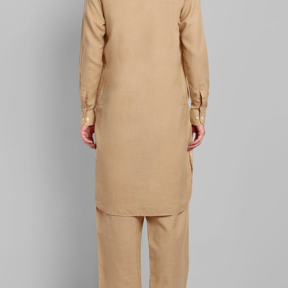 
                  
                    Beige Cotton-Linen Pathani Suit
                  
                