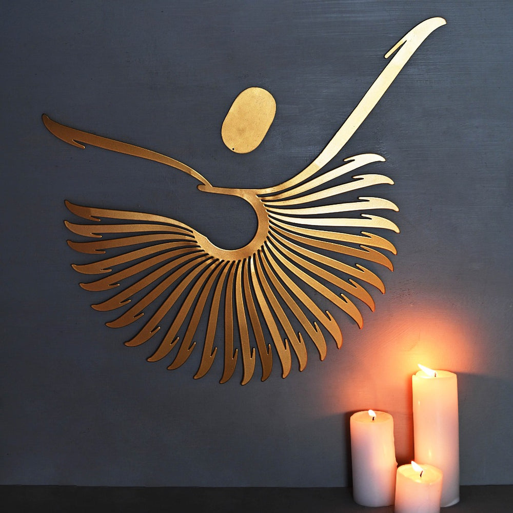 Spinning Sufi Dervish Wall Decal - Brass