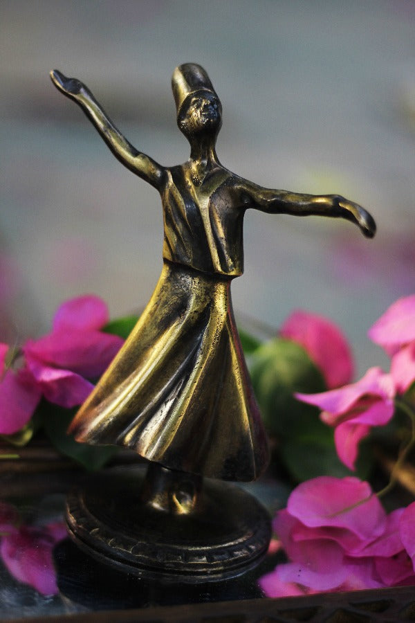Whirling Sufi Dervish Brass Statue
